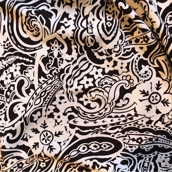 INC International concepts silk halter tie top fully lined black and white 4P - Picture 2 of 6